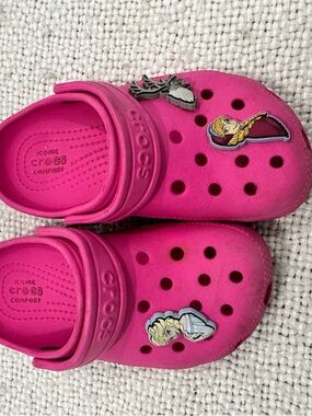 CROCS Kids' Pink Slip-On Clog with Character Jibbitz